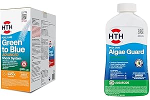 HTH Green to Blue Advanced Shock System + HTH Algae Guard Advanced