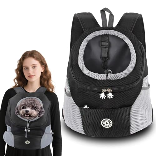LIBRNTY Pet Dog Carrier Backpack,Hunderucksack,Puppy Dog Travel Carrier Front Pack for Small Medium Dogs Cats,mit Sicherheitsstreifen für Wandern Reisen im Freie