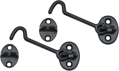 Miniatura 8 de QCAA Gancho de cabina de latón forjado, 2-1/2 pulgadas, latón vibrado, paquete de 4