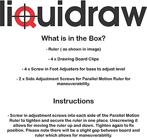 Liquidraw A3 Drawing Board Parallel Motion, Table Model with 5 Adjustable Working Angles, Includes Drawing Board Clips & Set Square