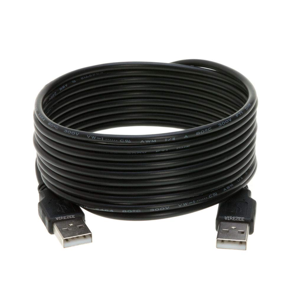 10FT USB 2.0 Cable, Type A Male to A Male, Black Cord Universal