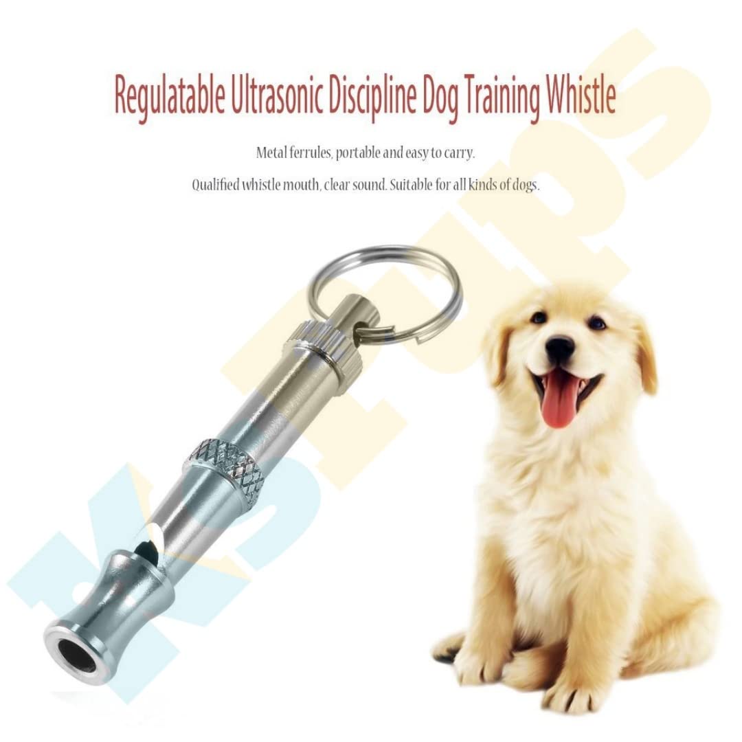KsPups 2-Tone Flute Stop Barking Ultrasonic Sound Repeller I Cat Training eychain Dog Whistle I Silver I 1-PCS 3