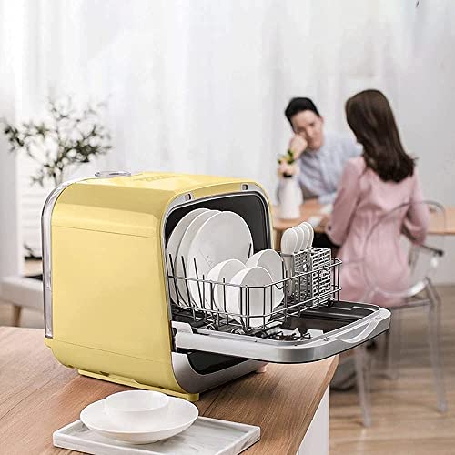 Draagbare aanrecht vaatwasser, mini-vaatwasser met 5 wasprogramma's, 360 ° spuitarmen, luchtdrogfunctie en… - Afbeelding 4