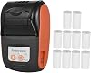 ERYUE Thermal Printer, PT-210 Portable Thermal Printer Handheld 58mm Receipt Printer for Retail Stores Restaurants Factories Logistics, 10 Paper Rolls