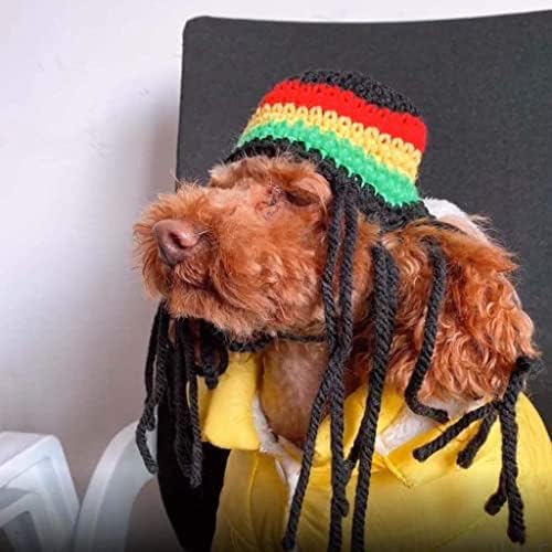 Gorro de Lana para Perro con Rastas, Gorro de Invierno para Mascotas miniatura 7