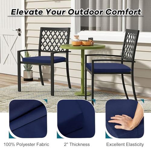 Basic Beyond Outdoor Chair Cushions For Patio Furniture, Waterproof Outdoor Cushions, Round Corner Patio Chair Cushions Set Of 4 With Ties thumb #1