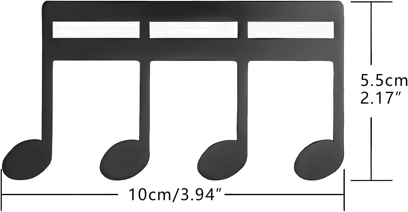 Musiin Metal Music Note M-Shaped Book Clip, Sheet Music Stand Clip for Outdoor Performances, Bookmark, Book Piano, Guitar, Violin, Keyboard (Black)