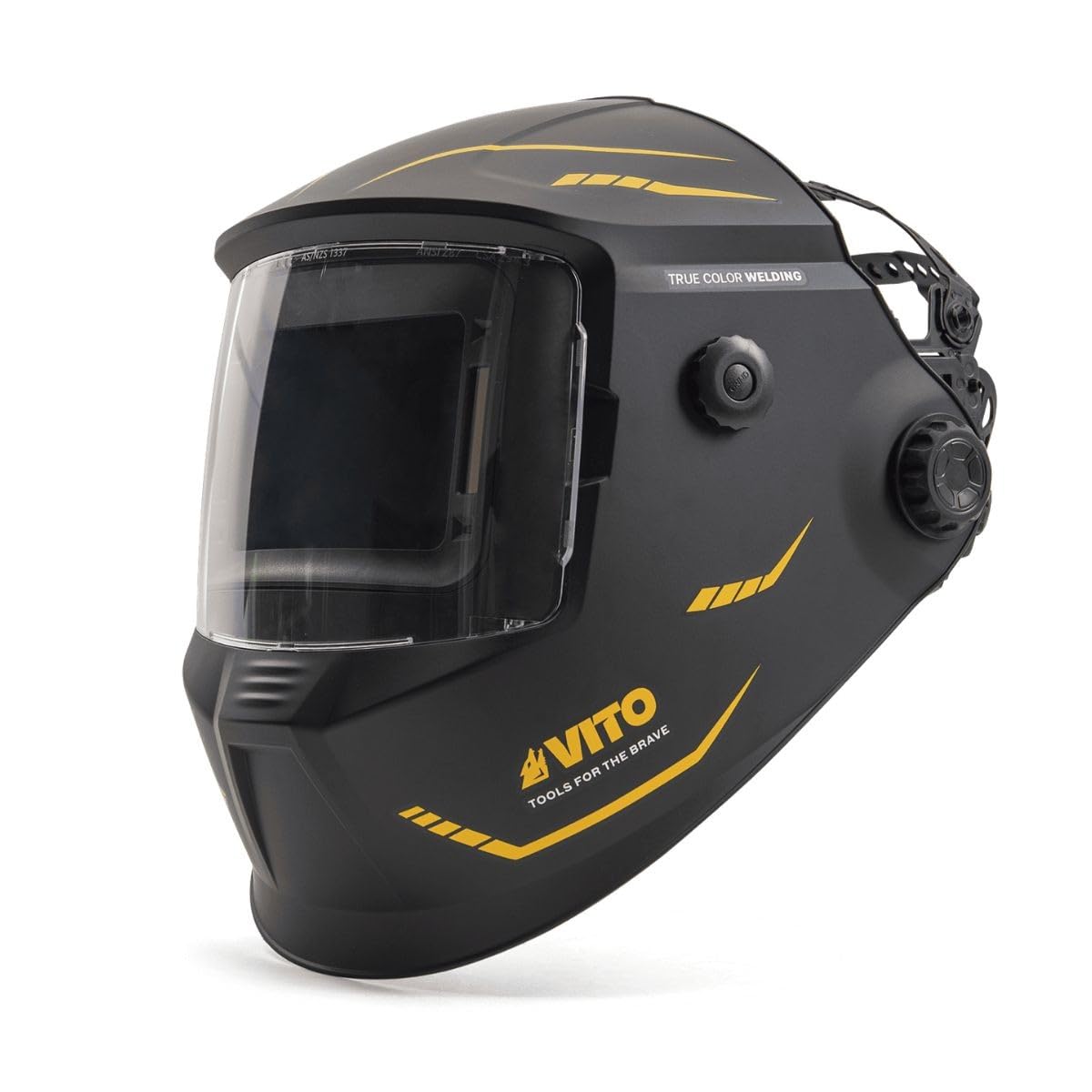 Máscara de soldadura electrónica True Color Din 4-13 - Casco de soldadura autooscurecimiento LCD Protección Rayo UV IR, Soldadura MIG MAG TIG MMA Molienda VITO