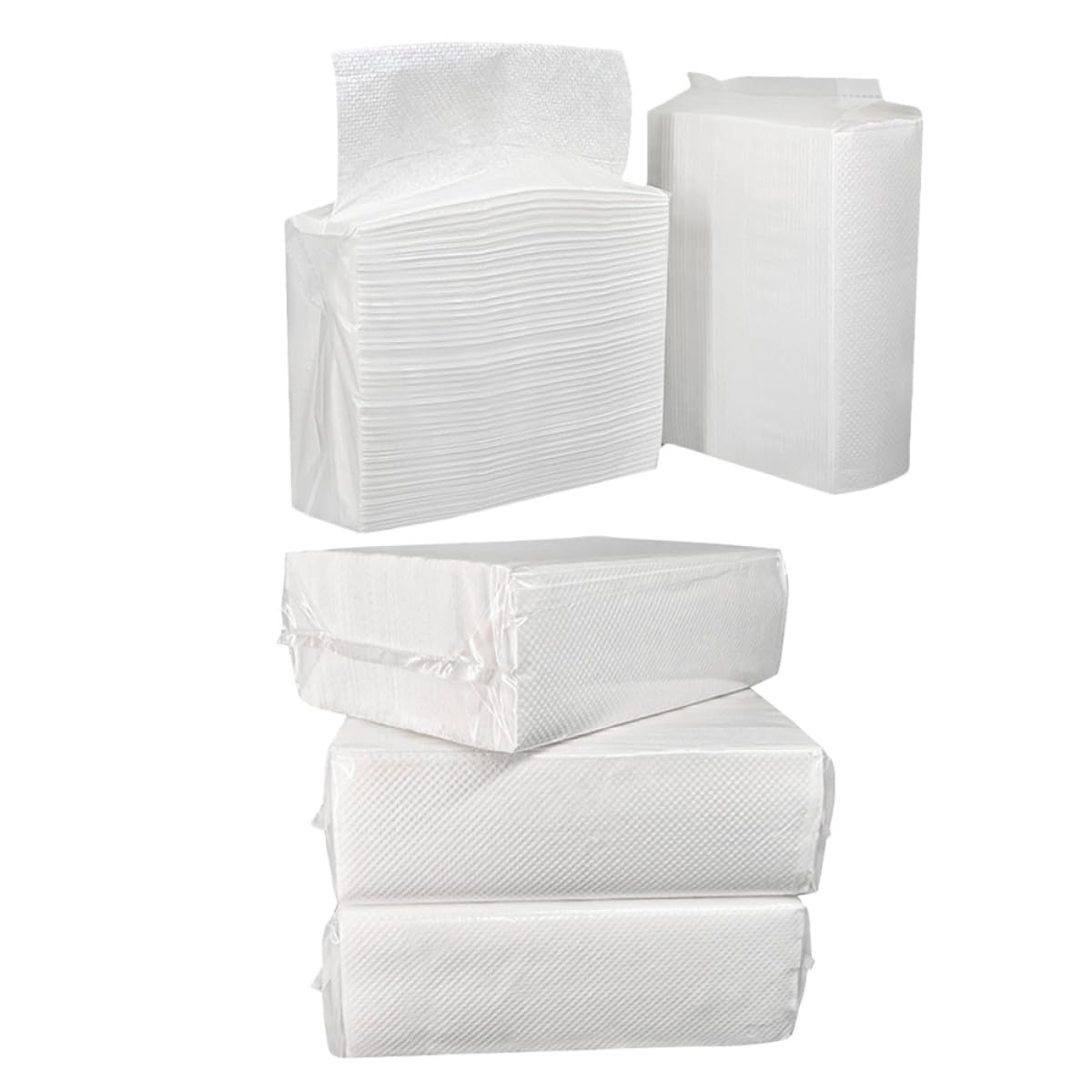 Essuie-mains Doux Peau en Papier Blanc Multi-usage 5 Paquets de 120 Feuilles Absorbantes pour Salle de Bain et Hôtels et Pratique Cuisine