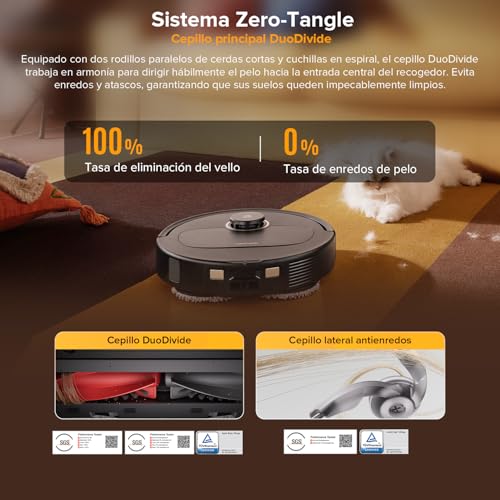 Miniatura 5 de roborock Qrevo S5V Robot Aspirador 12.000Pa de Succión, Negro | Doble Cepillo Anti Enredos, Evitación Inteligente de Obstáculos, Doble Mopa Giratoria Elevable, Auto Vaciado y Rellenado