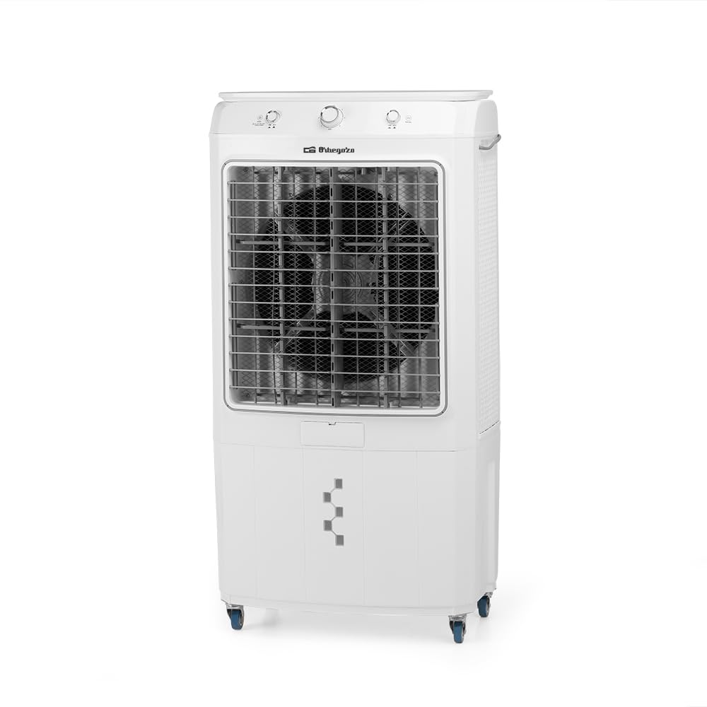 Orbegozo Climatizador AIR 5060 Evaporativo Purificador 350 W Depósito de Agua de 60 L 3 Velocidades Triple Cortina de Frío Dimensiones 60 x 120 x 40 cm