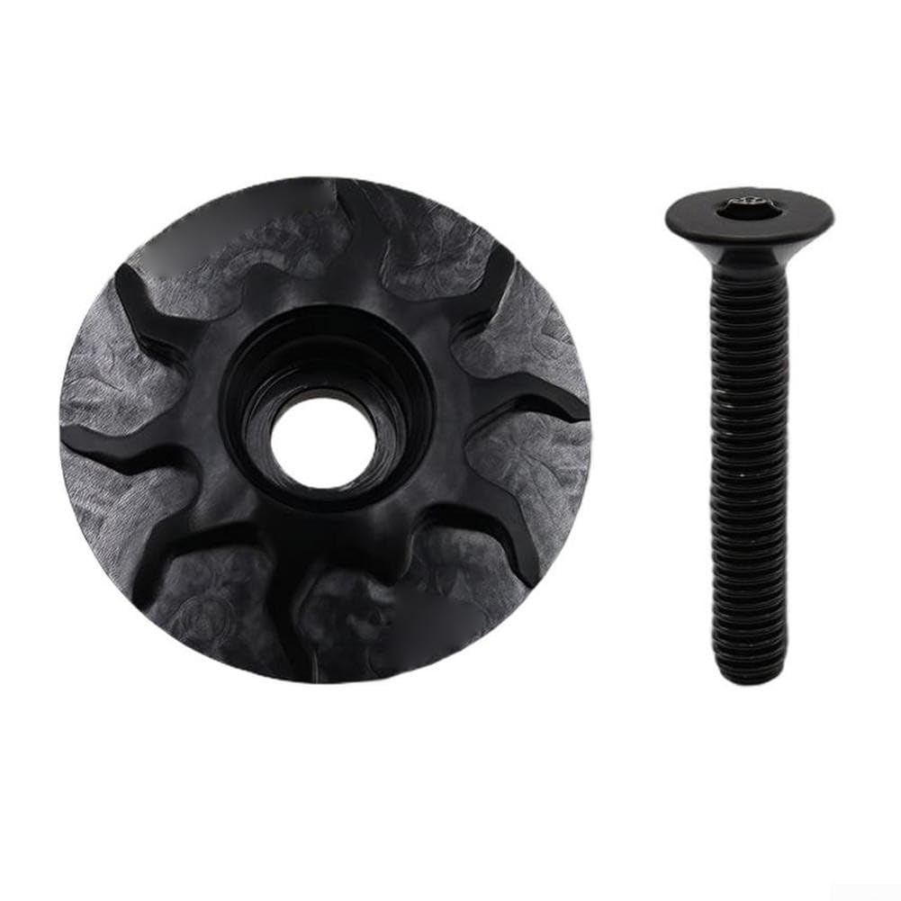 Coperchio Superiore per Serie sterzo per Bici in Lega di Alluminio CNC con bullone in Acciaio Inossidabile Compatibile con attacchi Manubrio Standard da 28 e 6 mm di Diametro (Nero)