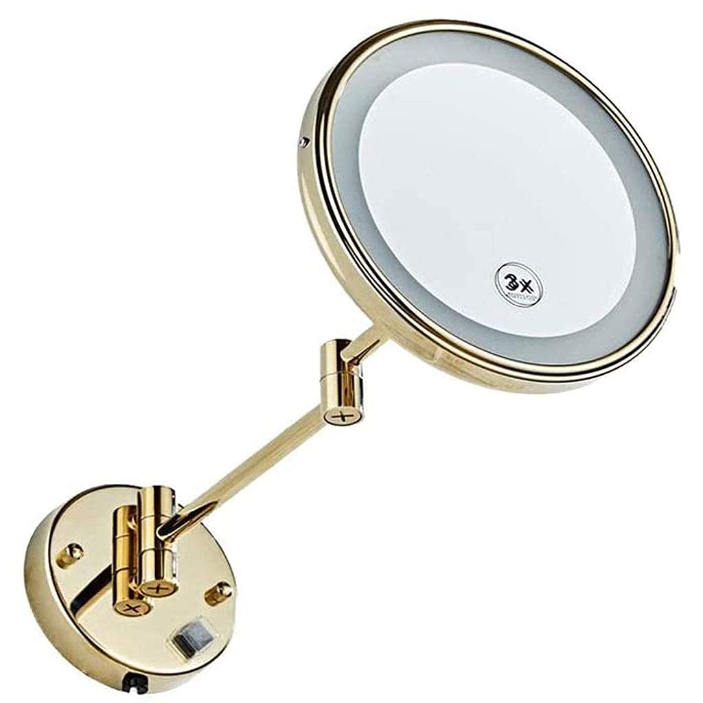 CFGJerWR Wall-mounted cosmetic mirror, 3X Magnifying Wall-Mounted Vanity Mirror - 360° Rotatable Extendable Makeup for Bathroom