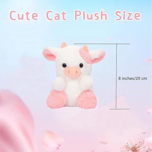 Miniatura 1 de JOSON Juguete de peluche de vaca, bonita almohada de felpa de vaca de fresa, muñeca de felpa de vaca suave, cumpleaños, para niños y niñas (vaca