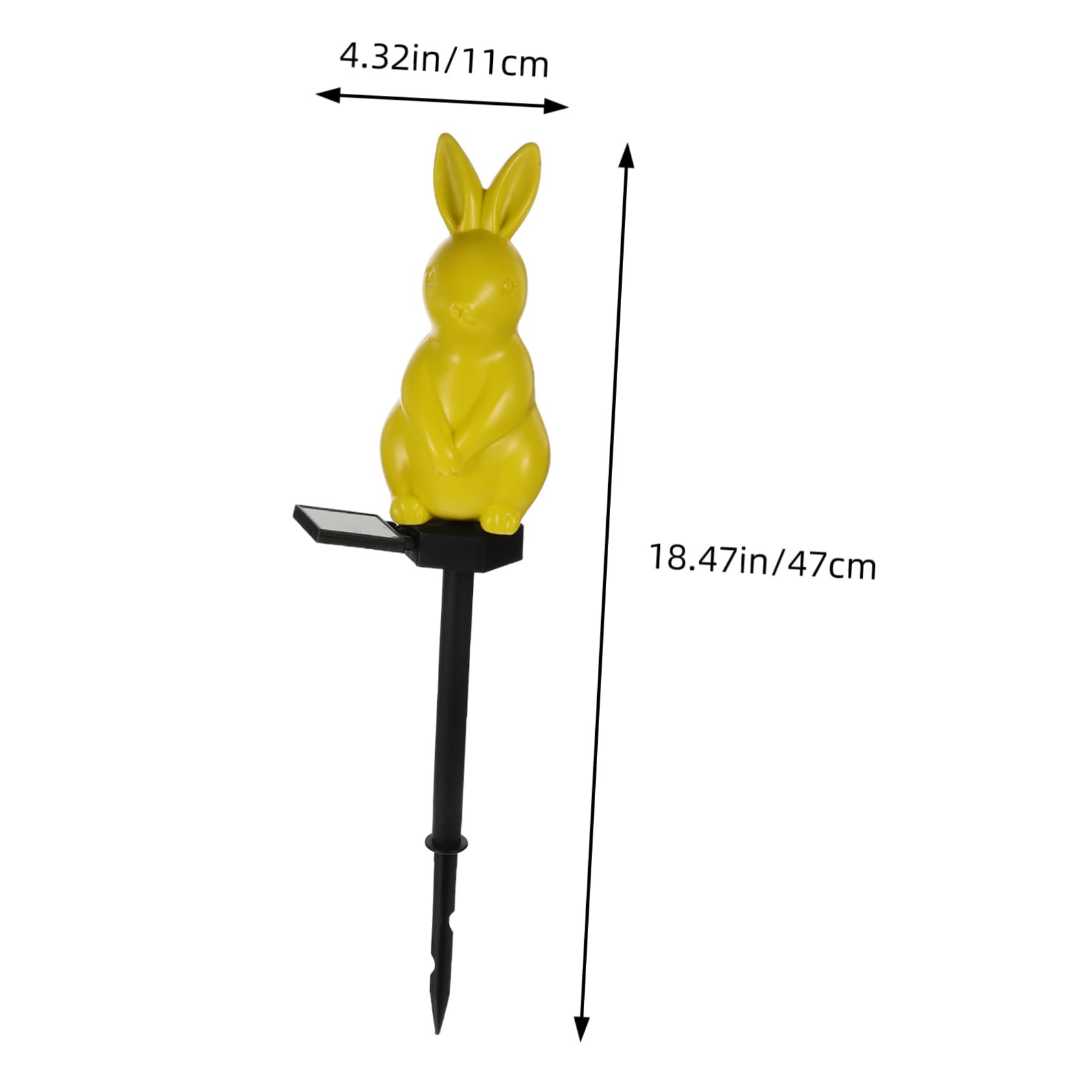 Garneck Solar Rabbit Floor Lamp Solar Powered Lights Garden Light Easter Landscape Decor Garden Bunny Lamp Abs Yellow