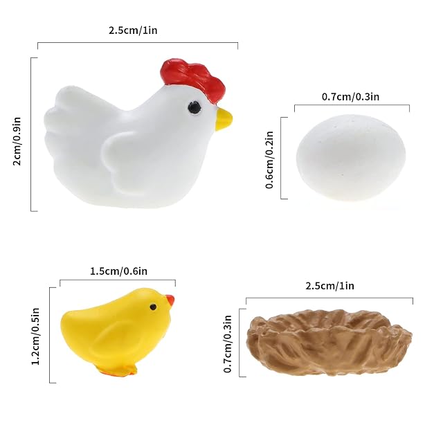 Foto 5 de 7 de VGOL 30 Piezas Mini Figuras de Animales gallina Miniatura Figura Conjunto Miniatura Adornos de jardín Lindo…