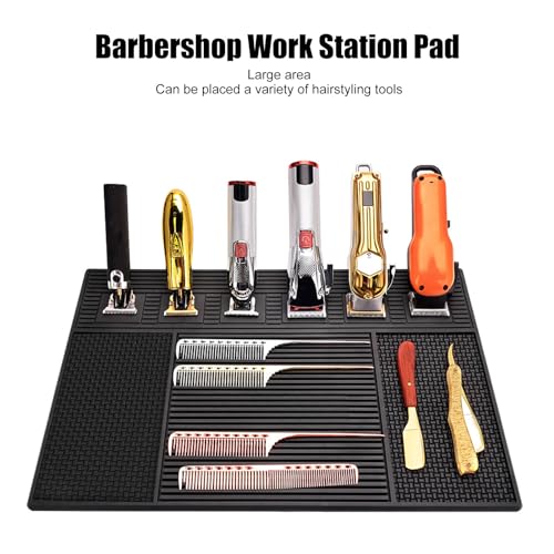 Silicone Barber Mat with Slip Prevention, Large Size Work Station Pad for Clippers Scissors, Organized & Easy to Cleanse - Image 3
