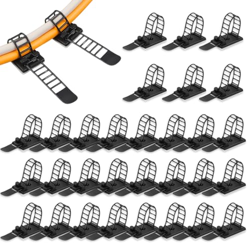 Lot de 30 supports de câbles autocollants 25 × 18 mm pour bureau pour la maison et le bureau