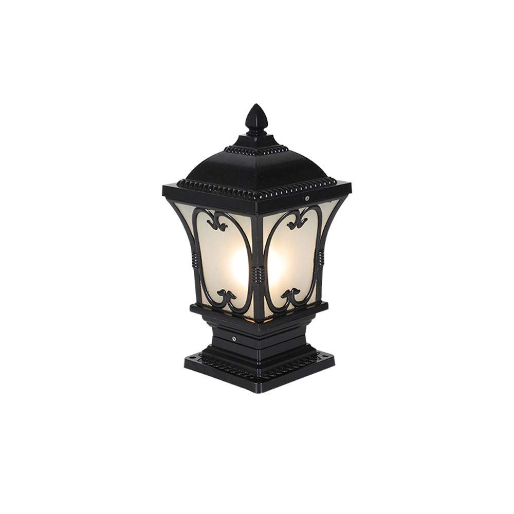 QUSYZD Outdoor Pillar Lamp for Lawn Fence Gate Wall, Waterproof Garden Villa Lighting, Landscape Post Light,Black_small