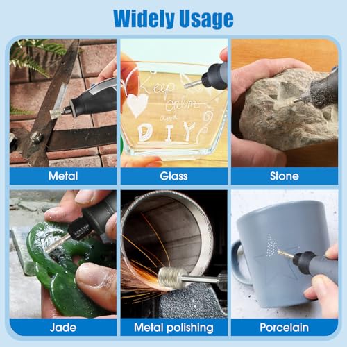 Image of 24PCS Diamond Grinding Bit Set, Stone Carving Set 60Grit 150Grit Polishing Kits Rotary Tool Accessories with 1 /8 inch(3mm) Shank Diamond Burr Bits for Wood Stone Ceramic Jewelry Engraving Grinding Carving