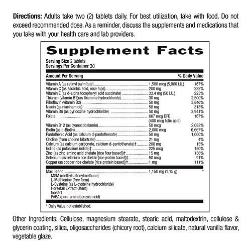 Country Life Maxi-Hair With 2000Mcg Of Biotin, Nourishes Hair, Skin And Nails 60 Tablets, Certified Gluten Free, Certified Vegetarian #TOP1
