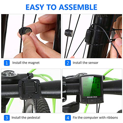 Festnight Bicicleta Ciclismo Computador Bicicleta Velocímetro Odômetro MTB Road Bike Computador Cron
