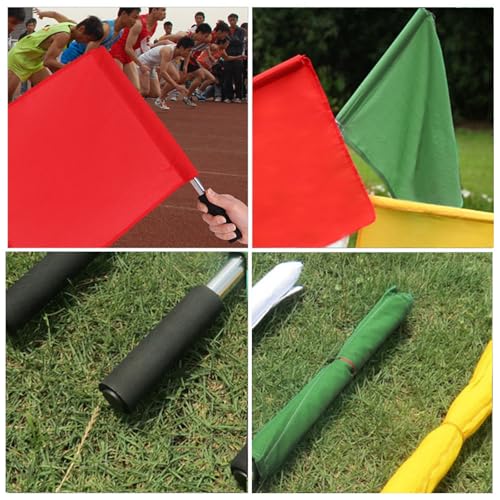 Banderas de árbitro de acero inoxidable con mango de esponja cómodo, pack de 4 7