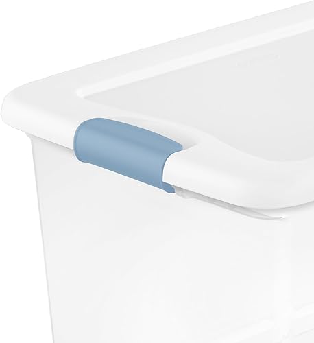 Vista 25 de Sterilite - Caja de almacenamiento de 6 cuartos de galón con tapa y pestillo, contenedor apilable de plástico para organizar zapatos en estantes