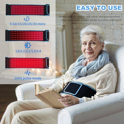 Red Light Therapy Infrared Light Therapy Belt for Body Waist Back Shoulder Leg Knee Muscle Relief, LED 660nm 850nm Wearable Large Red Light Belt with Timer Remote, Ideal Gift for Woman Man - Image 6