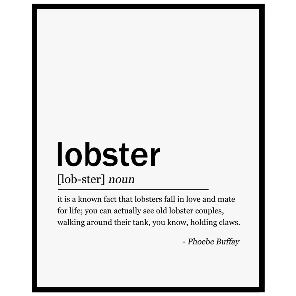 Lobster Definition Print, Friends TV Show Quote ...