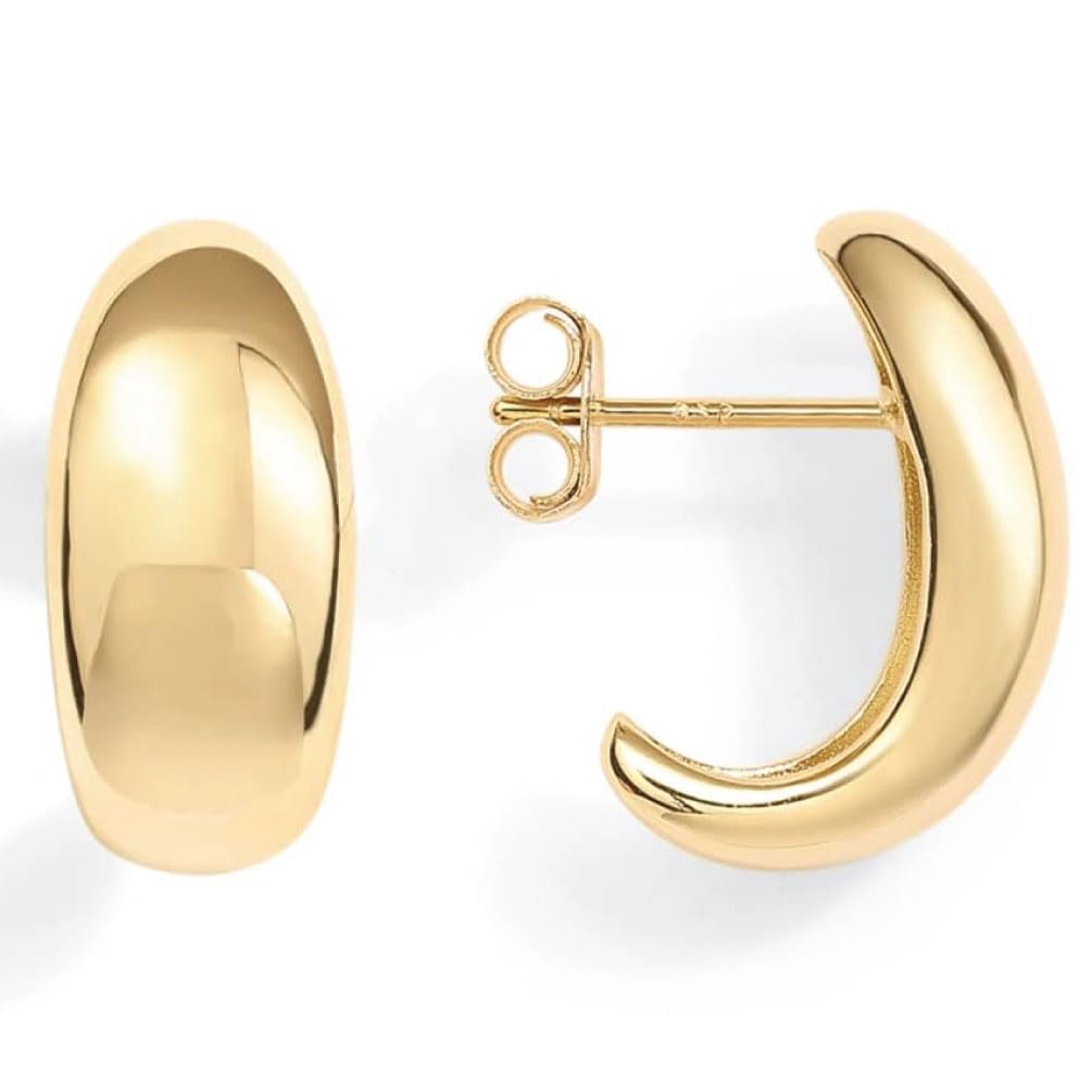 Boucles d'oreilles créoles ouvertes goutte d'eau en argent plaqué or