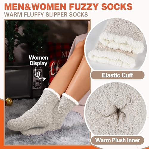 Image of Fuzzy Socks Fluffy Thick Warm Winter Soft Cozy Plush Sleep Home Fleece Cabin Soft House Socks for Women Men