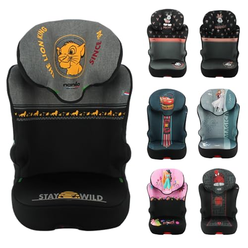 Nania – Siège auto Rehausseur isofix START I FIX 106-140 cm R129 i-Size – Pour les enfants de 5 à 10 ans – Têtière réglable en hauteur – Base inclinable – Fabrication Française (Isofix, Roi Lion)