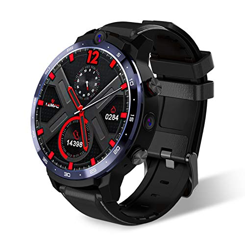 TSWCBYY Telfono Mvil Smart Watch Cara Reconocimiento De Cara Memoria Grande Doble-Ajuste De Doble 1.6 Pulgadas, Ritmo Cardaco Monitoreo De La Presin Arterial Tracker Mensaje Notificacin De,Negro