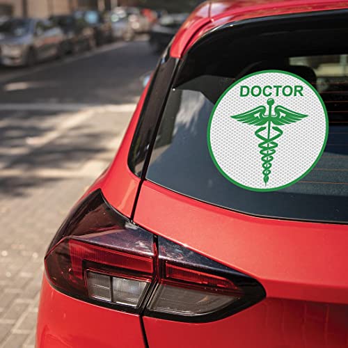 Image of CVANU Doctor Reflective Vinyl Exterior Decal for Vehicle 2pcs (11x11cm) Green cv2