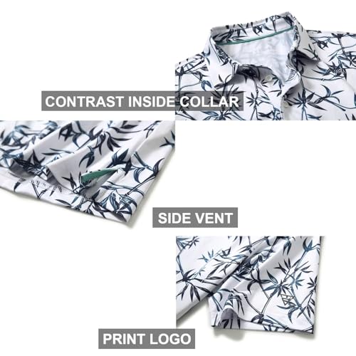 Image of Golf Shirts for Men Dry Fit Short Sleeve Print Performance Moisture Wicking Polo Shirt
