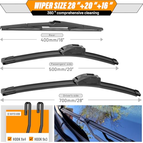 Image of AUTOBOO Windshield Wiper Blade Replacement for Toyota Sienna 2011-2020