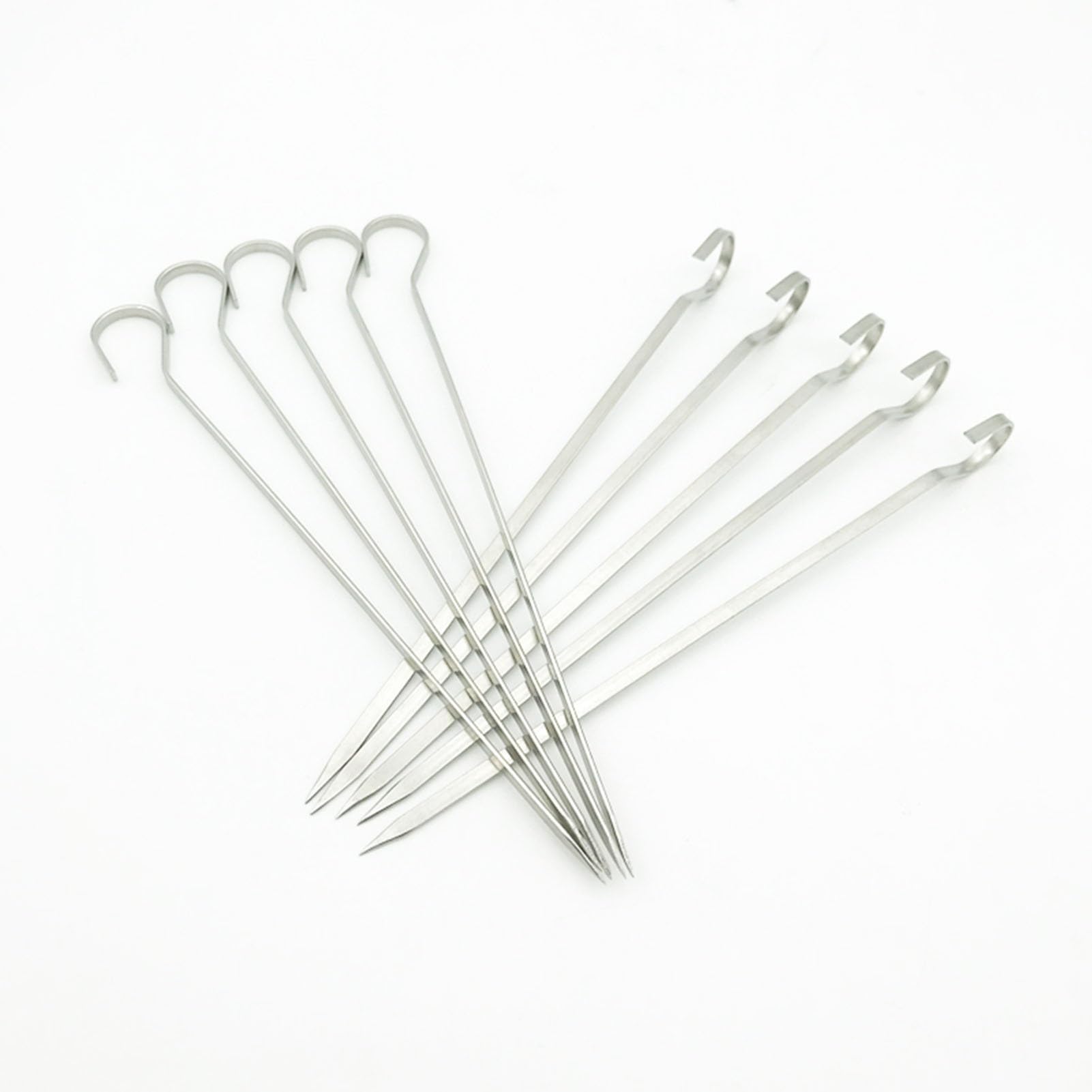 GTHTUHFD Suspended Kabob Skewers, Flat Bbq Barbecue Shish Sticks, Stainless Steel Grilling Skewers, For Meat Shrimp Chicken Vegetable,20-20 * 0.4 * 0.1cm