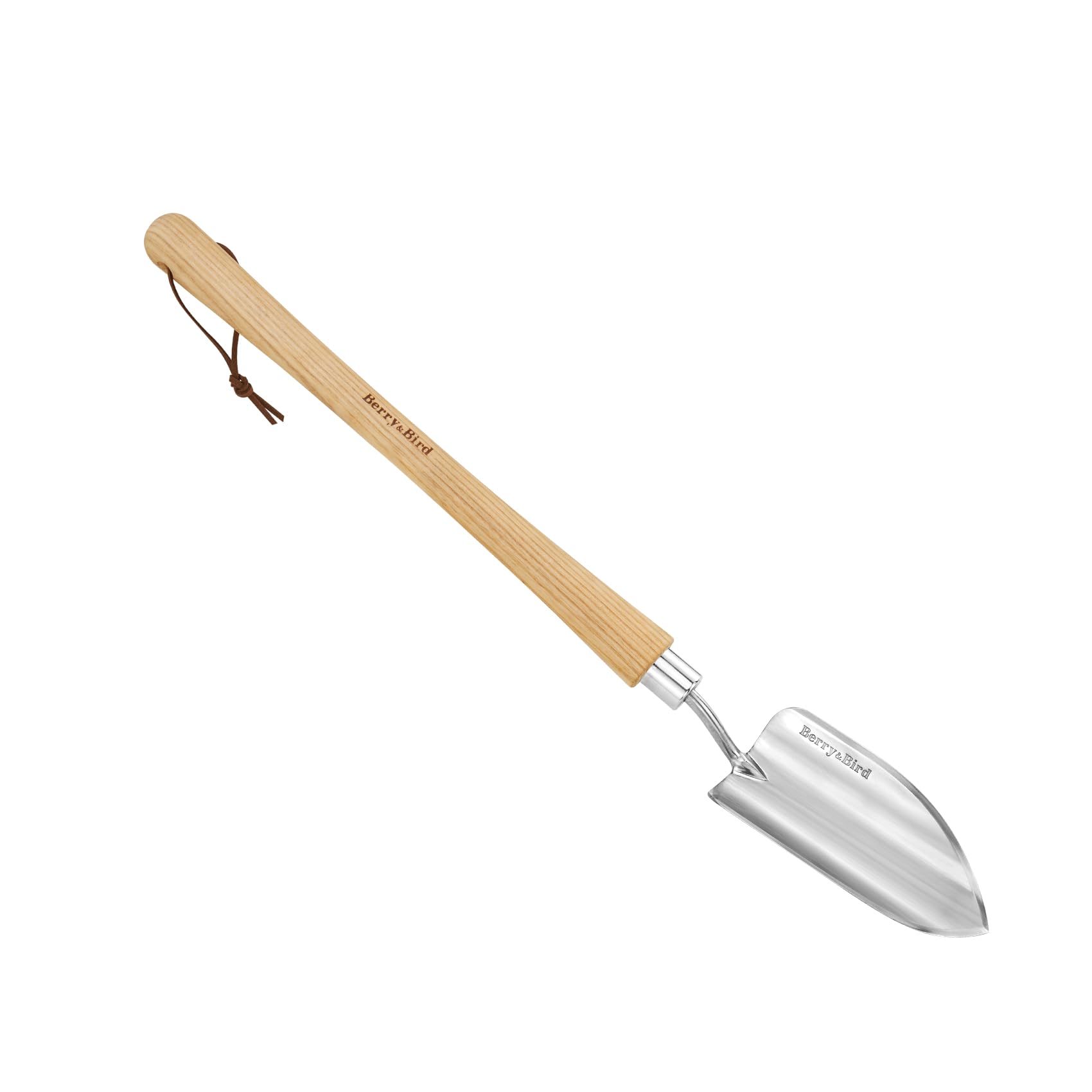 Berry&Bird Edelstahl Gartenhandkelle mit verlängertem Griff, ergonomischer Holzgriff, rostfrei und leicht zu reinigen, ideal zum Graben, Umpflanzen, Pflanzen Jäten in Ihrem Garten