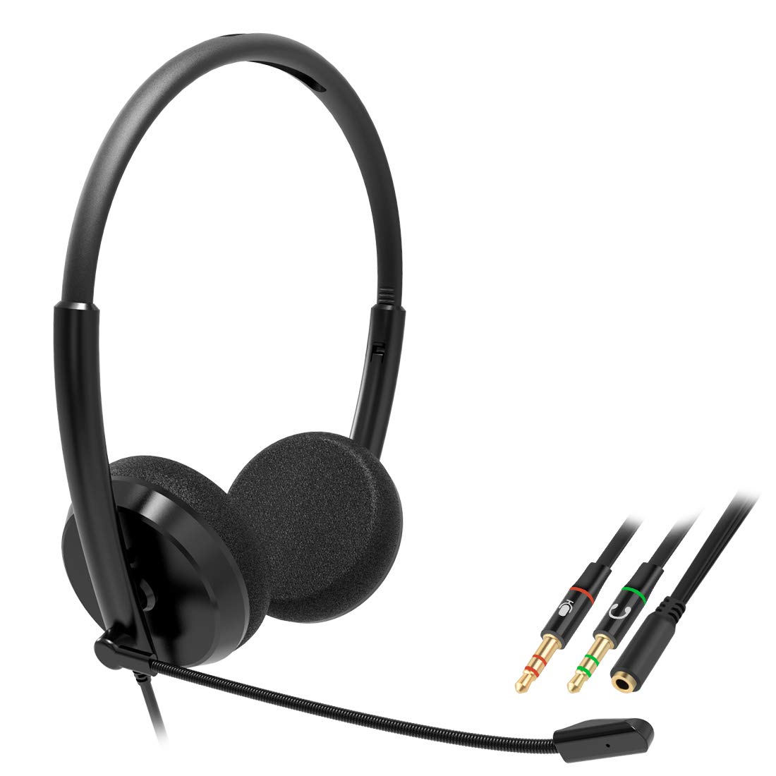 GEEKRIA Comfort-Fit Call Center Headset with 3.5MM Male Plug and Microphone, Over-The-Head Computer Headphone for PC, Cellphone, Tablet, Laptop, 330 Degree Boom Mic for Right/Left Ear (B08D3XGKPW) Amazon Price History, Amazon Price Tracker