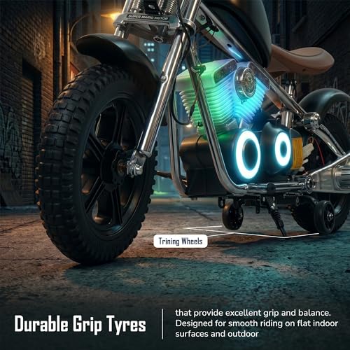 Image of Baybee ChopperX Baby Battery Operated Bike for Kids with Adjustable Seats I Rechargeable Ride on Toy with LED Lights, USB & Music I Big Baby Bike | Electric Bike for Kids to Drive 2+ Years (Black)