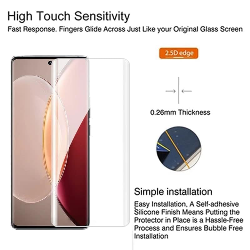 Image of BLACKSHEEP Military-Grade Full Glue Tempered Glass Screen Protector for Oppo Reno 15 5G Edge-To-Edge Protector Full Screen Coverage With Easy Installation Kit, Black (Pack of 1) (Lava Agni 2 5G)
