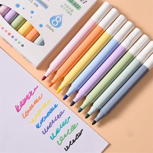 Image of JOUET Magic Floating Water Painting Pens, 8 Colours Erasable Markers Set for Kids and Adults, Quick-Drying Whiteboard Markers for Smooth Surfaces