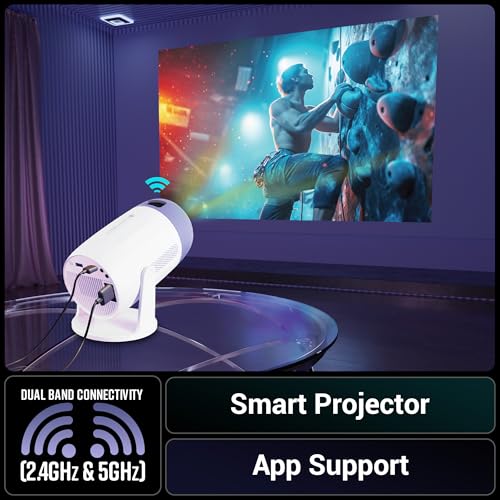 Image of ZEBRONICS PIXAPLAY 63, Smart LED Projector, 5000 Lumens, 150 Inch Screen Size, 200 Tilt Mechanism, Auto Keystone Adaptation, Android, Built-in Speaker, Bluetooth, HDMI ARC, WiFi, 1080p, Miracast