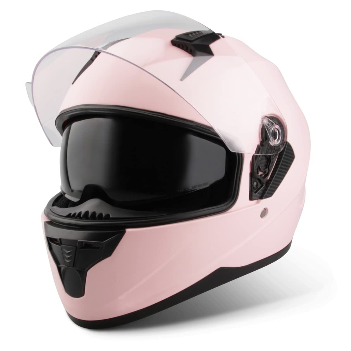 VINZ Kennet Integralhelm mit Sonnenblende | Motorrad Helm Vollvisierhelm Mopedhelm ECE 22.06 | Motorradhelm Full-Face Helme | für Damen | In Gr. XS-XXL - Matt Rosa