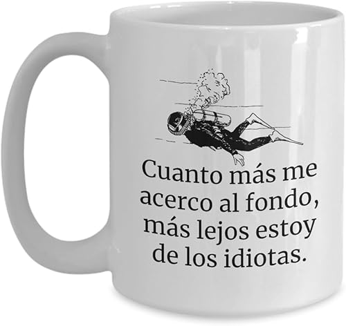 Regalo Divertido para Buzos Taza de Café para Buceadores Más Cerca del Fondo, Más Lejos de los Idiotas Idea de Regalo para Buzos