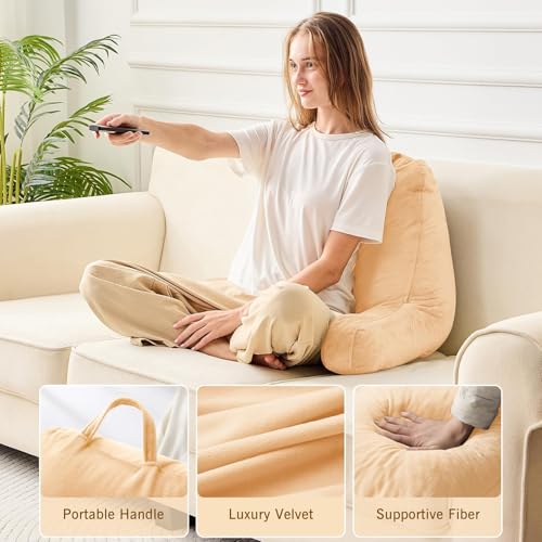 Image of Sasttie Reading Pillow for Bed, Back Pillow for Sitting Up, Camel