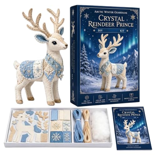 Kit De Costura Para Principiantes | Lindo Reno Precortado DIY | Kit Manualidades De Animales De Fieltro | Niños Adultos Adolescentes Hogar Oficina Clase De Arte Vacaciones