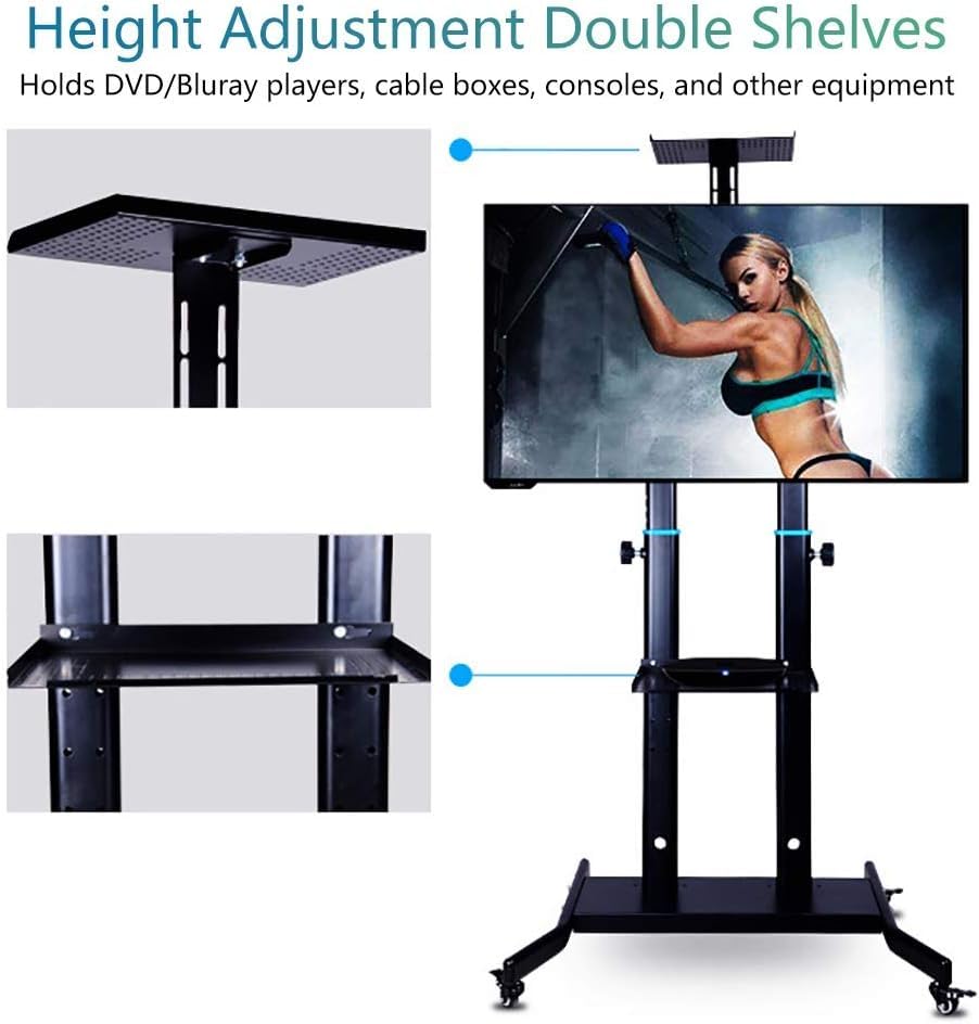 Soporte móvil para TV con ruedas y base ajustable miniatura 4