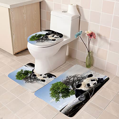 Badematten Set 3 teilig,Toilettenmatte Set,3er Badgarnitur Badezimmer Matte Set Dusch Bade Matte Vorleger Teppich 3D…